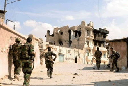soldados sirios en Janaser El ejército sirio pone fin al asedio de una zona de Alepo